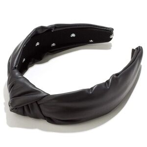 Lele sadoughi black faux leather headband